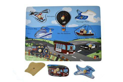 Transport Peg Puzzle Board